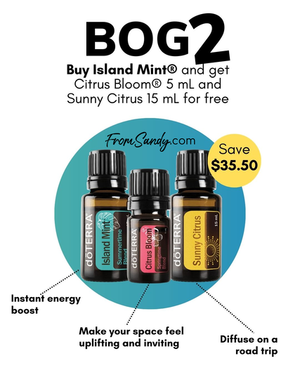 Purchase Island Mint and receive ​Citrus Bloom (5 mL) and Sunny Citrus for FREE! From Sandy